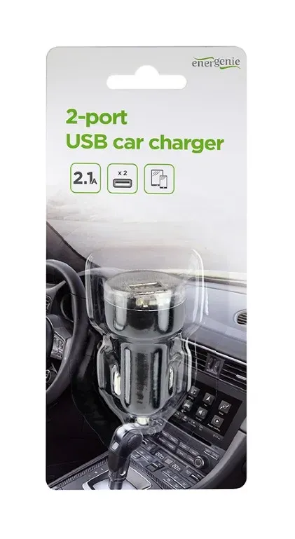 GEMBIRD 2portová USB nabíječka do auta, 2,1A černá