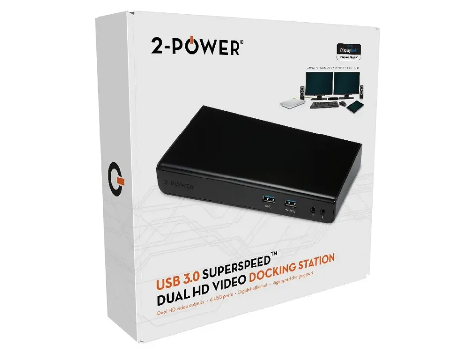 2-Power USB 3.0 Dokovací stanice Dual Display (1xDVI 1xHDMI 1x RJ45 2 xUSB 3.0 4