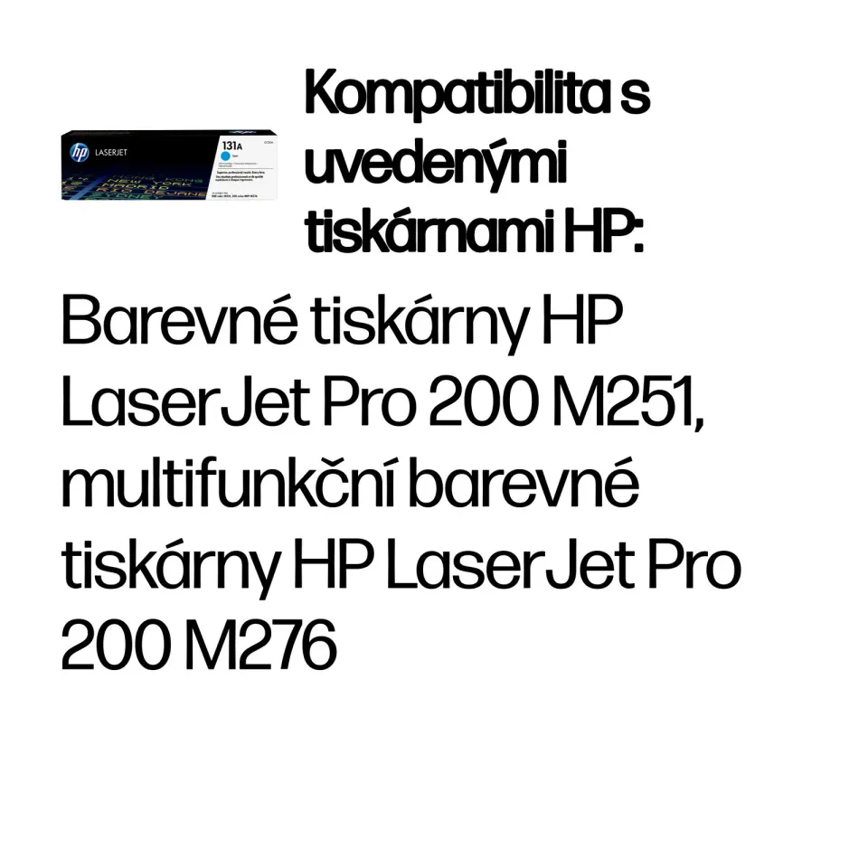 HP CF211A originální toner azurový č.131A cca 1800str. (pro CLJ M251, M276, cyan)