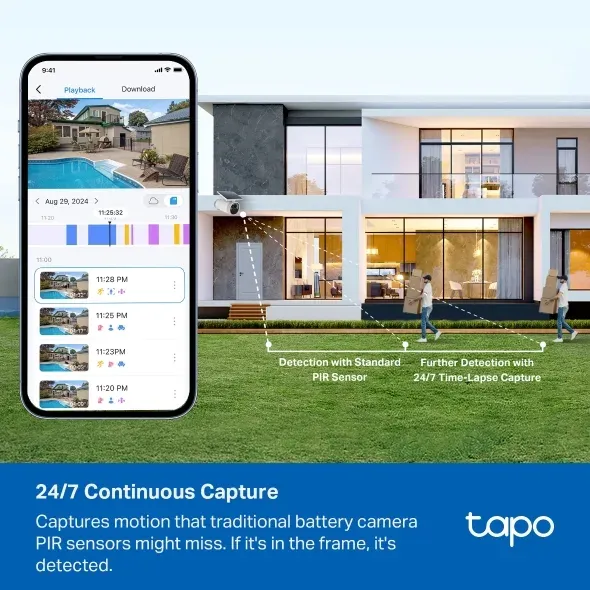 TP-Link Tapo C465 bezpečnostní kamera napájená z baterie s vestavěným solárním p