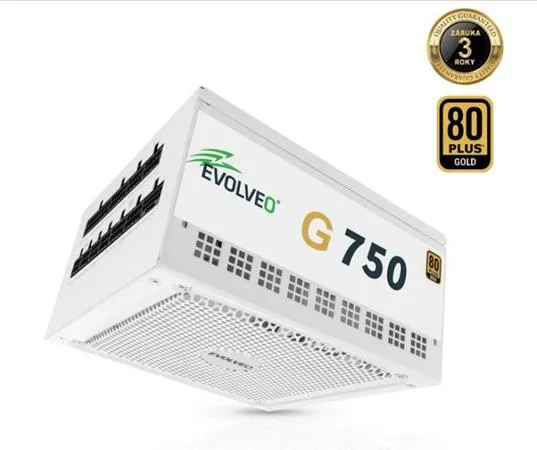 EVOLVEO G750 zdroj 750W, 80+ GOLD, ATX 3.1, PCIe 5.1, aPFC, 140mm ventilátor, mo (G750-WH)