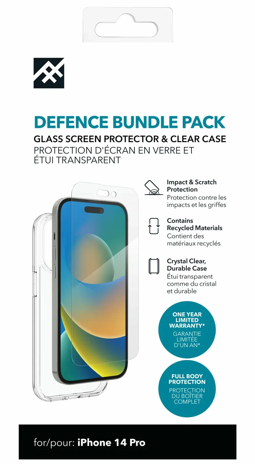 ZAGG Kryt Defence Ochrané sklo iPhone 14 Pro Bundle