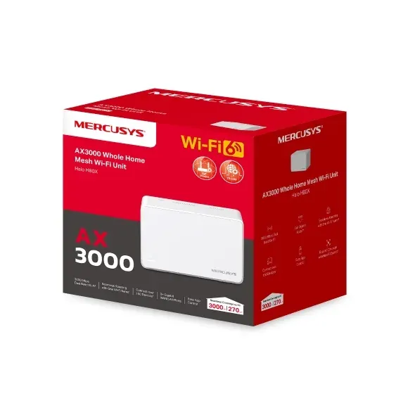 MERCUSYS Halo H80X(1-pack) Mesh systém AX3000 s Wi-Fi 6 pro celoplošné pokrytí d