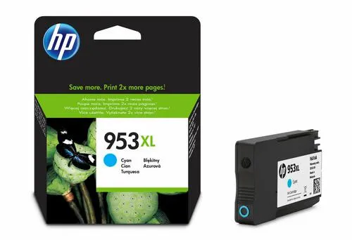 HP F6U16AE náplň č.953XL azurová velká (cyan, cca 1450 stran) (pro OfficeJet Pro 7720, 7740, 8210, 8710,8715, 8720,8725, 8730, 8740