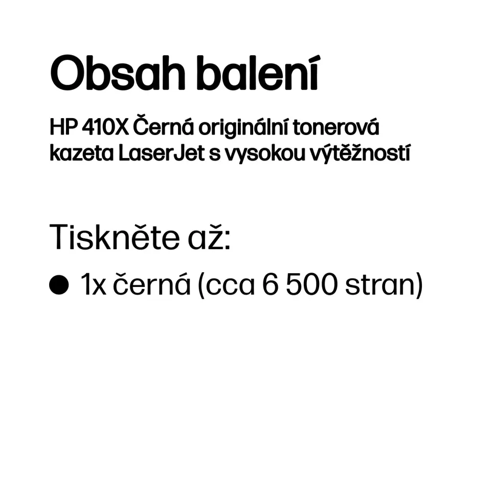 HP CF410X originální toner černý č.410X velký cca 6500 str. (HP CLJ M477, M452, M377dw, black)