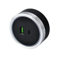 Viking zásuvkový modul A60, 1x USB-A, 1x USB-C, PD, stříbrno-černá