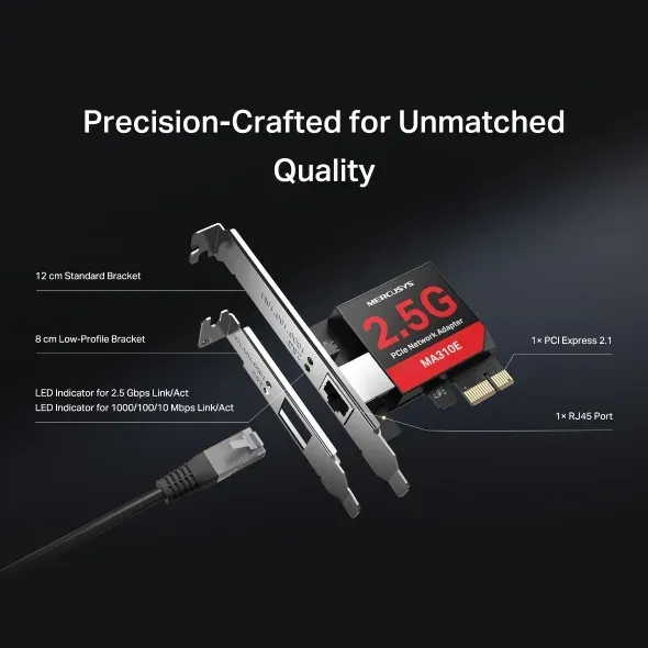 MERCUSYS MA310E 2.5 gigabitové PCle síťový adaptér