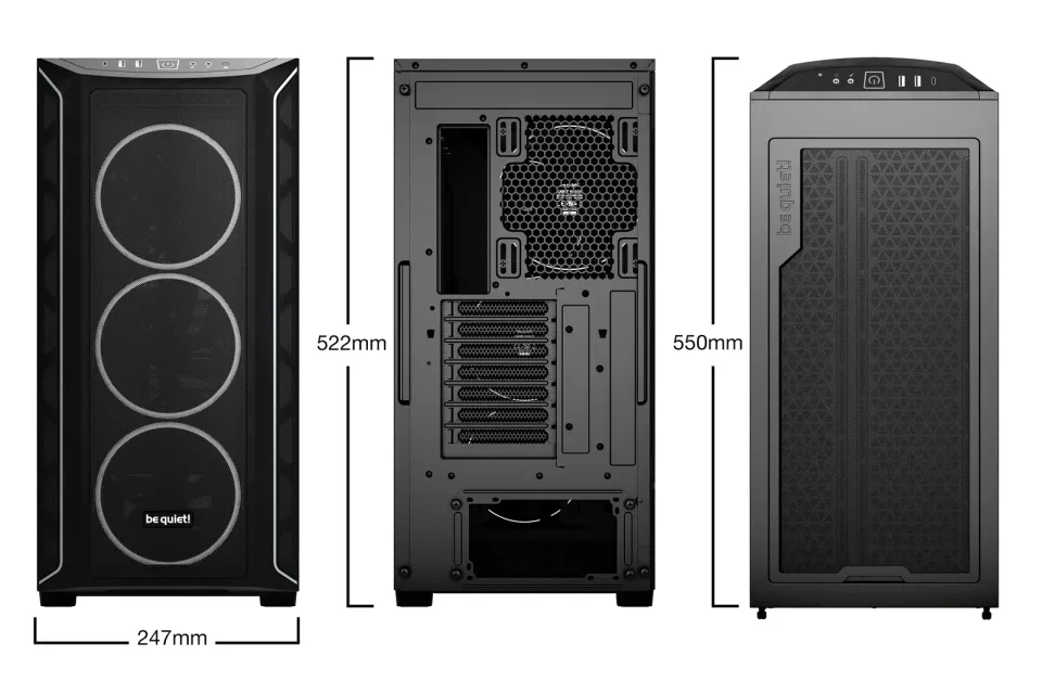 Be quiet! skříň SHADOW BASE 800FX / ARGB / 4x140mm ARGB fan / USB-C / 2xUSB 3.0 / tvrzené sklo / černá