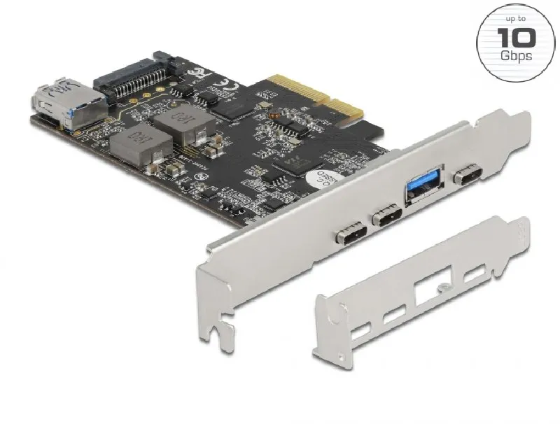 Delock PCI Express x4 Karta na 3 x USB Type-C + 2 x USB Typ-A - SuperSpeed USB 1