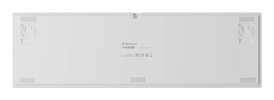 Herní mechanická klávesnice Genesis THOR 404/RGB/Outemu Peach Silent/Drátové USB-A/US layout/Bílá