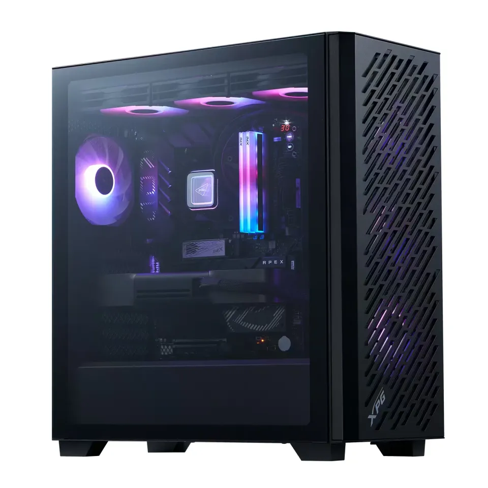 ADATA XPG case VALOR AIR PRO, ATX, Průhledná bočnice, 4x 120mm ARGB Fan, Černá