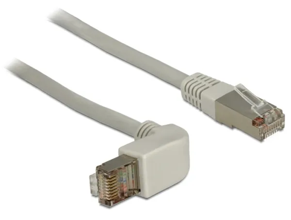 Delock kabel RJ45 Cat.6A SSTP úhlový/rovný 0.5 m