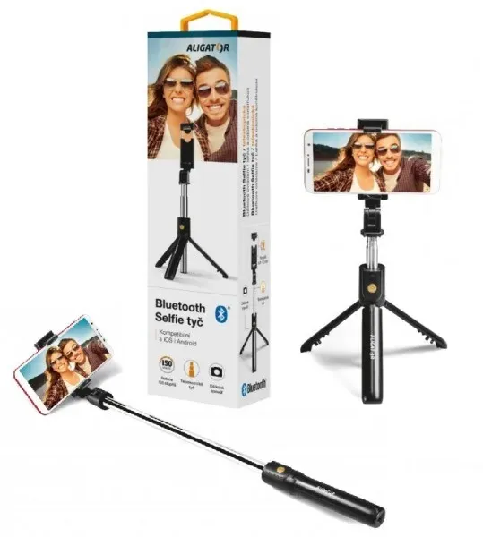 Bluetooth selfie tyč ALIGATOR HA12, černá