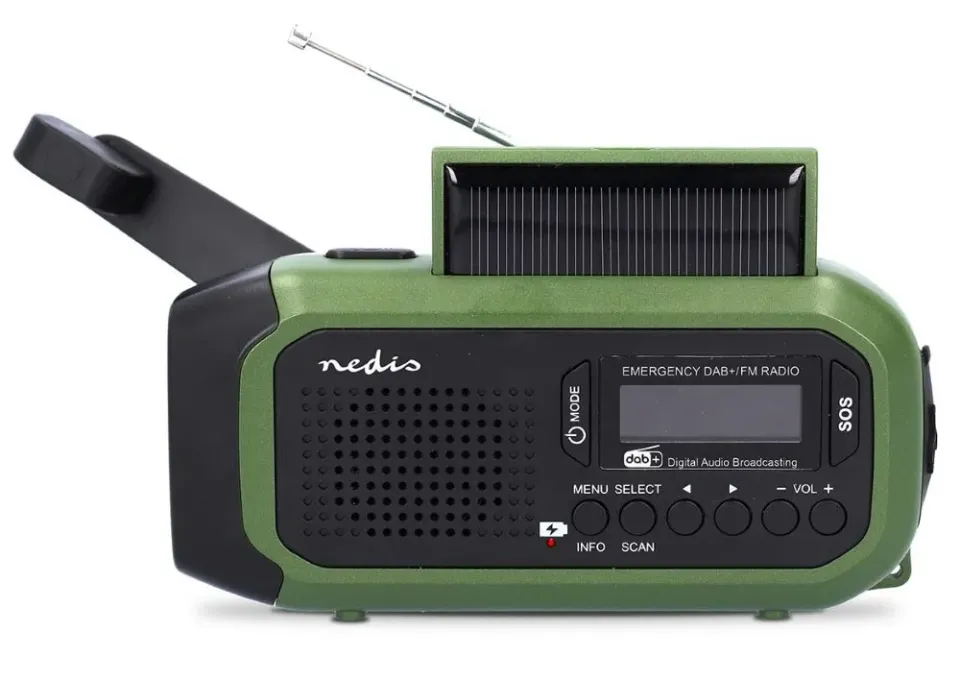 Nedis RDDBCR2000GN - Nouzové Radio | DAB+ / FM | Napájení z baterie/Napájení z U