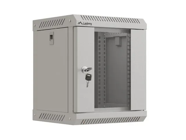 LANBERG RACKOVÁ SKŘÍŇ 10" NÁSTĚNNÁ 6U/300X300 (FLAT PACK) S PROSKLENÝMI DVEŘMI ŠEDÁ
