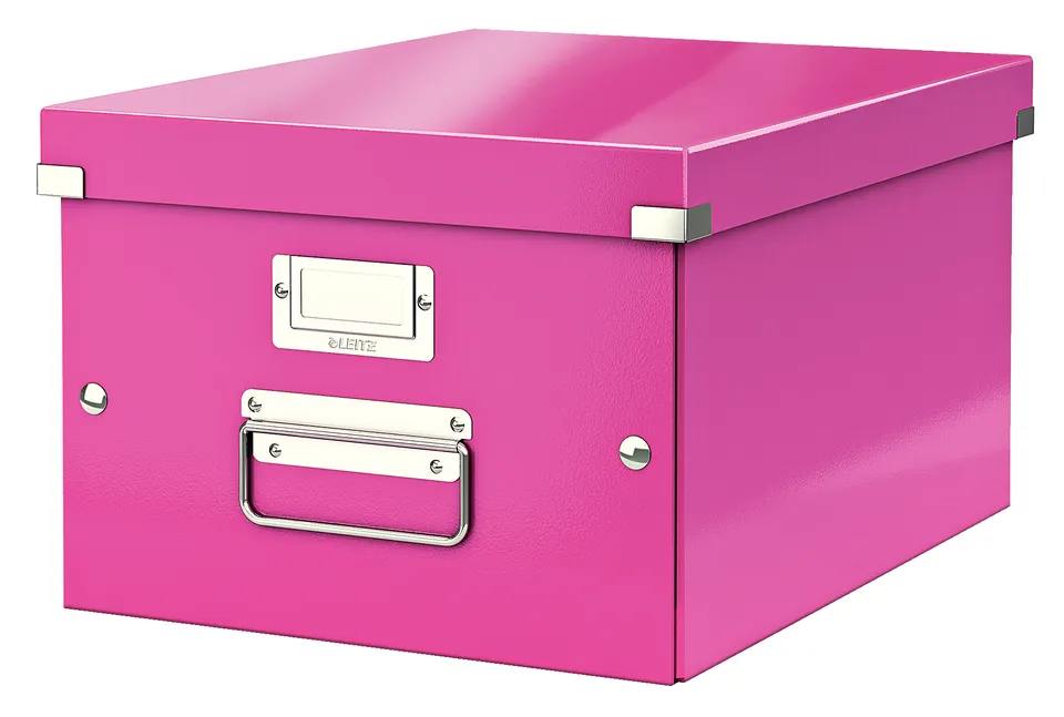LEITZ Univerzální krabice Click&Store, velikost M (A4), růžová