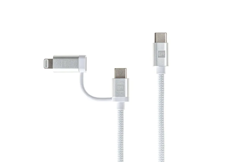 ER POWER Dual Cable USB-C C/L Mfi 100cm white