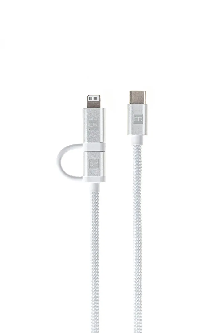 ER POWER Dual Cable USB-C C/L Mfi 100cm white