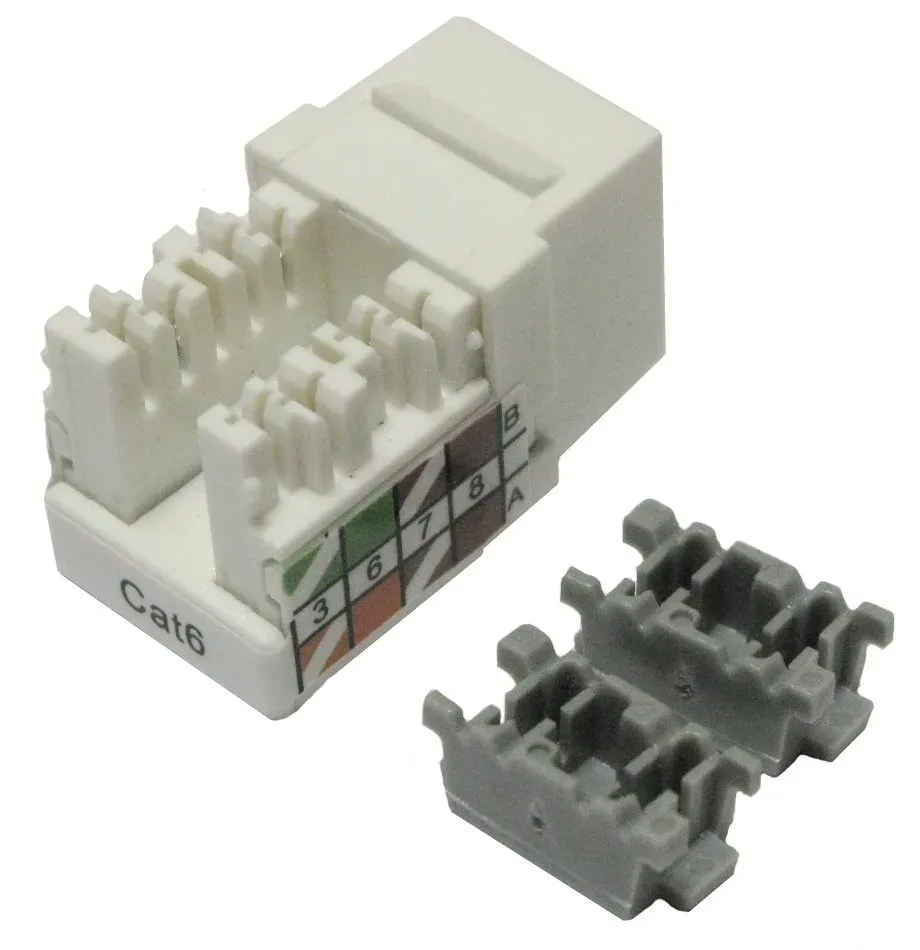 XtendLan Keystone jack RJ-45, narážecí, CAT6, UTP, 90°, narážení, bílý