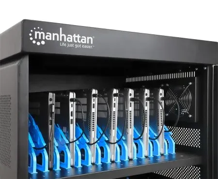 MANHATTAN nabíjecí vozík na notebooky - 32 míst, 32 portů, Až 15,6" - EU Zásuvka