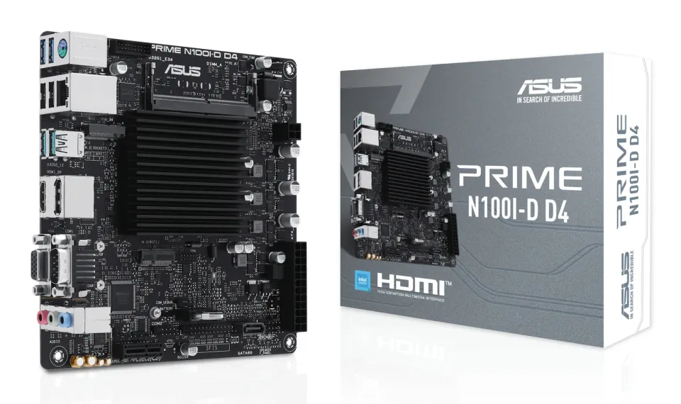 ASUS MB PRIME N100I-D D4-CSM, Intel® Processor N100, 1xDDR4, 1xHDMI, 1xDP, 1xVGA, Mini-ITX