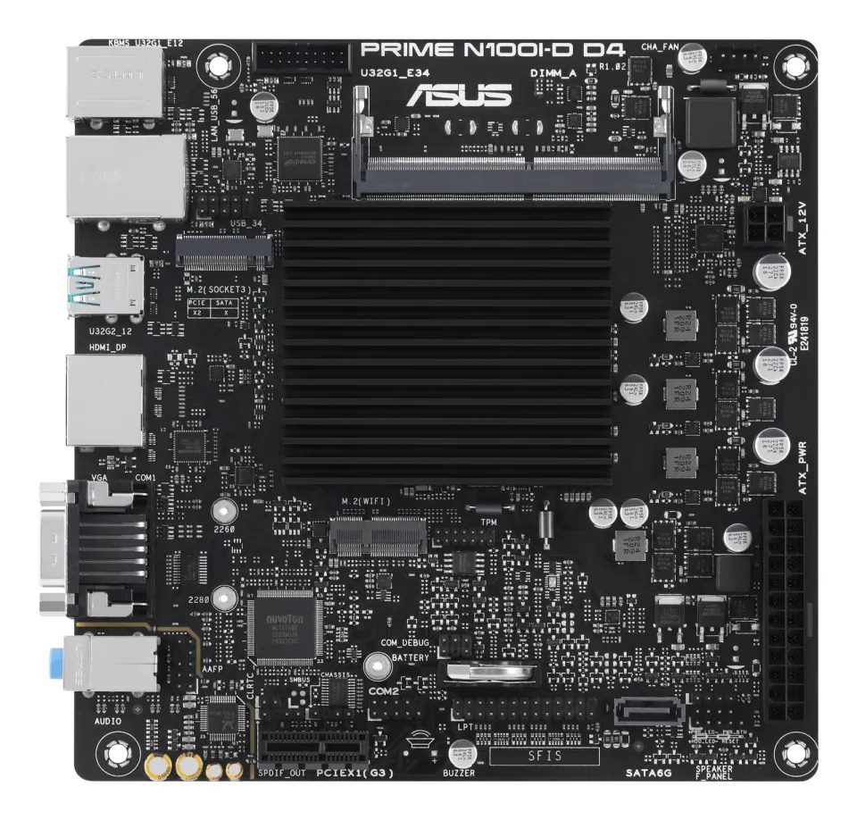 ASUS MB PRIME N100I-D D4-CSM, Intel® Processor N100, 1xDDR4, 1xHDMI, 1xDP, 1xVGA, Mini-ITX