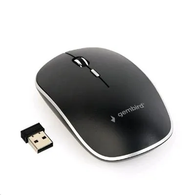 Gembird Myš MUSW-4B-01, černá, bezdrátová, USB nano receiver