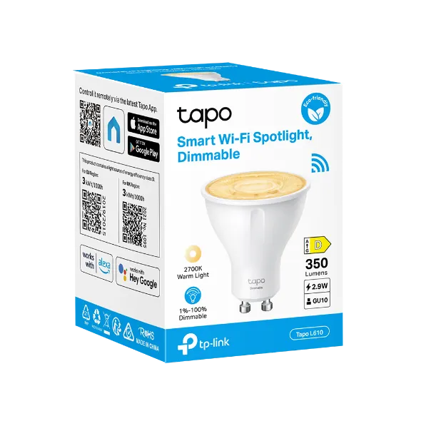 TP-Link Tapo L610 Chytrá Wi-Fi bodová žárovka, stmívatelná