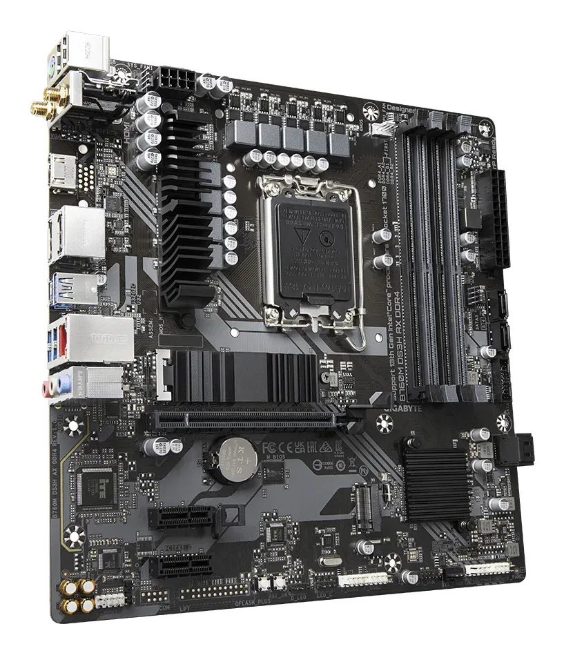 GIGABYTE MB Sc LGA1700 B760M DS3H AX DDR4, Intel B760, 4xDDR4, 2xDP, 1xHDMI, Wi