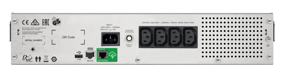 APC Smart-UPS C 1000VA LCD RM 2U 230V with SmartConnect (600W)