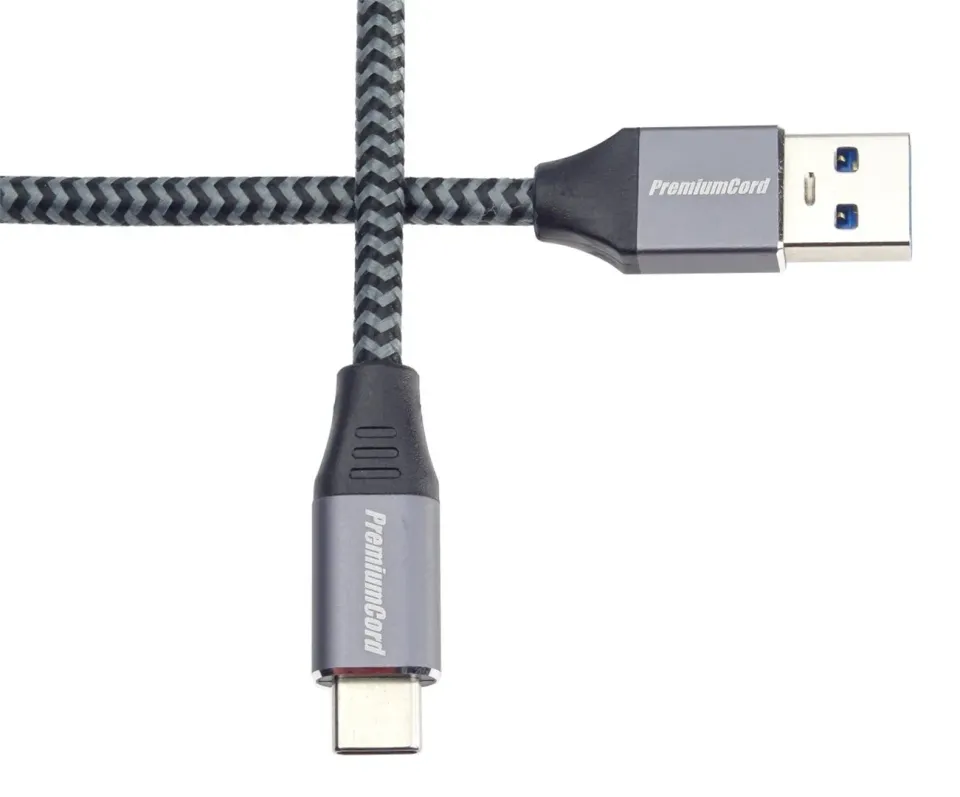 PremiumCord kabel USB-C - USB 3.0 A (USB 3.1 generation 1, 3A, 5Gbit/s) 3m oplet