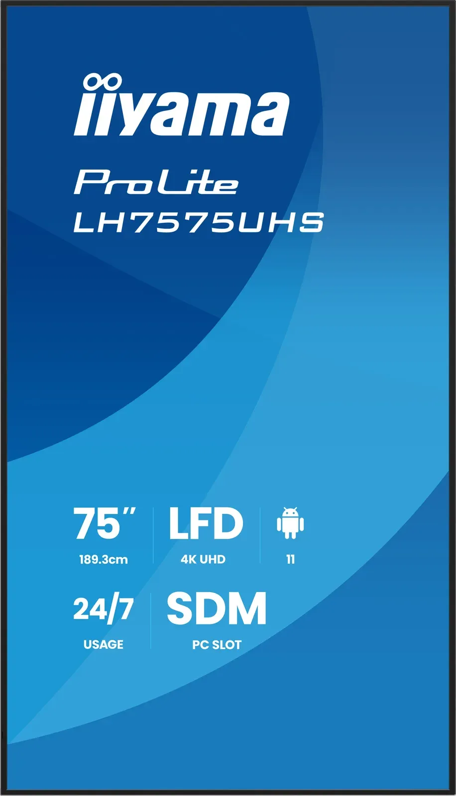 75" iiyama LH7575UHS-B2AG:IPS, 4K UHD,Android,24/7