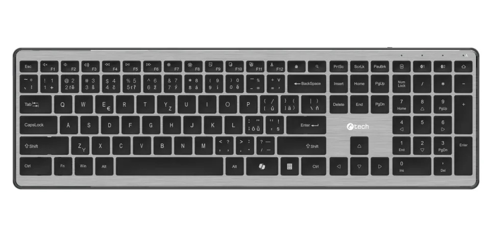 C-TECH klávesnice Quallis KB-118 Dual mode, bezdrátová, BT5.0 + 2,4GHz, scissors
