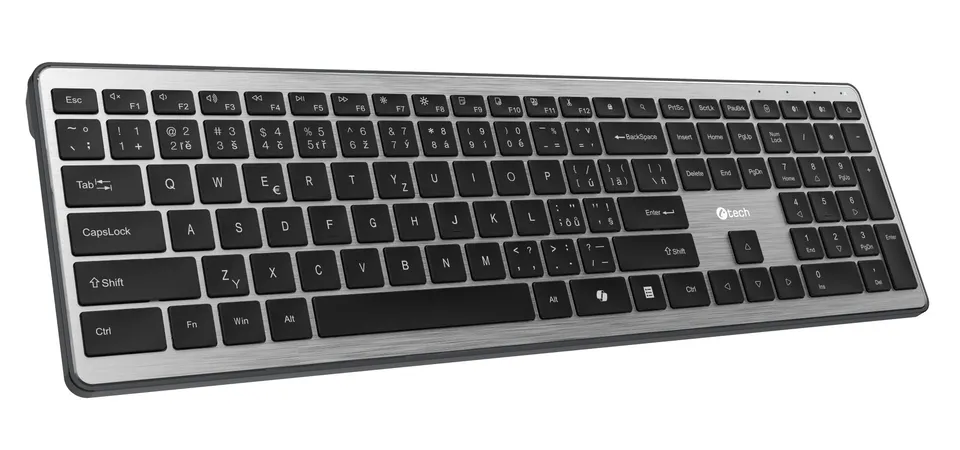 C-TECH klávesnice Quallis KB-118 Dual mode, bezdrátová, BT5.0 + 2,4GHz, scissors