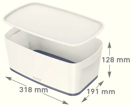 LEITZ Úložný box s víkem MyBox, velikost S, bílá/šedá