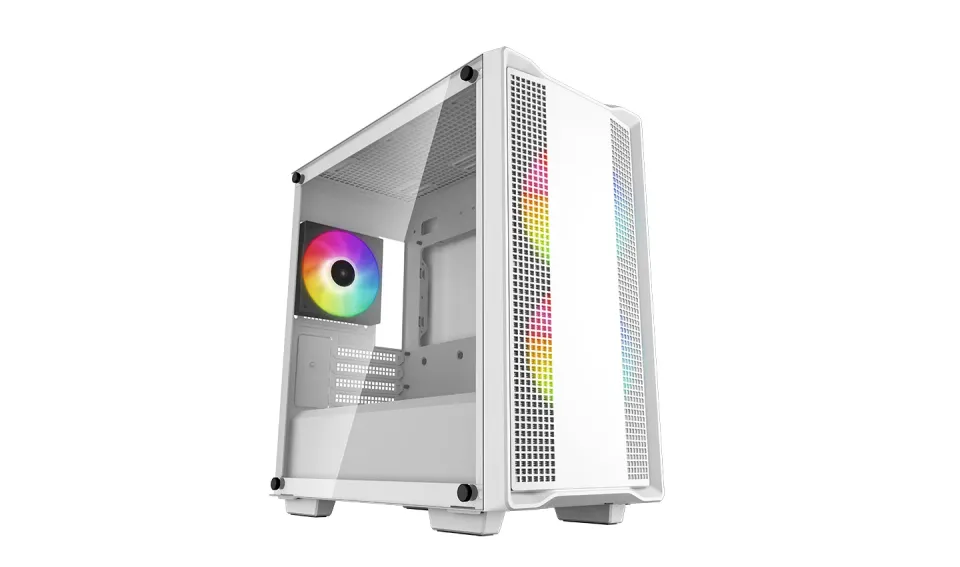DEEPCOOL Case CC360 WH ARGB, mATX, Průhledná bočnice, 3x120mm Fan, bílá