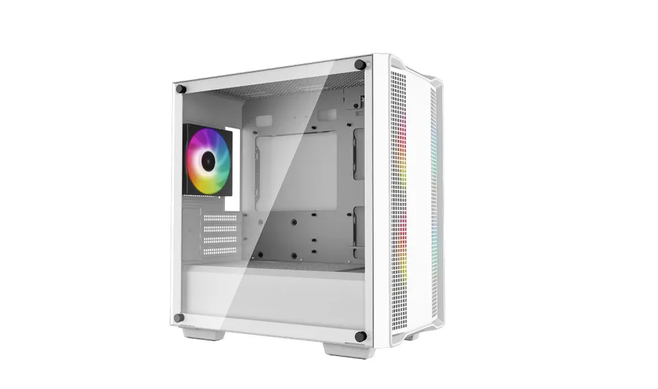 DEEPCOOL Case CC360 WH ARGB, mATX, Průhledná bočnice, 3x120mm Fan, bílá