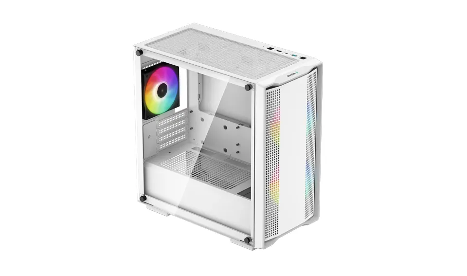 DEEPCOOL Case CC360 WH ARGB, mATX, Průhledná bočnice, 3x120mm Fan, bílá