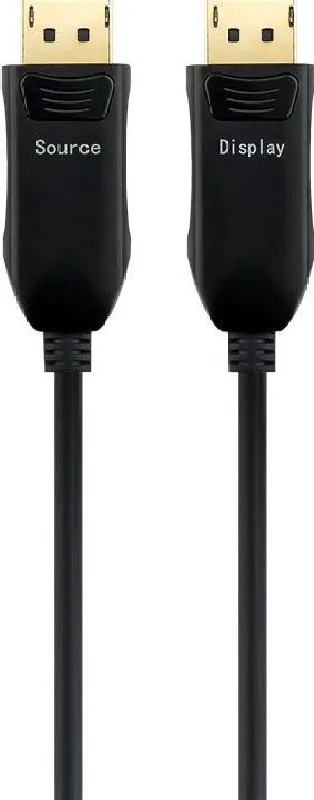 PremiumCord Optický DisplayPort 1.3/1.4 přípojný kabel M/M, zlacené konekt. 50m