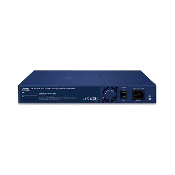 Planet ZT-800 Dual 10G Zero Trust Security Router/VPN/Firewall/AP kontroler, 10 GbE, SFP+ LAN/WAN, 4x GbE, NIS2+NDAA