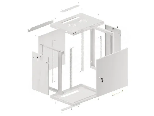 LANBERG Nástěnná jednodílná skříň 19", 12U/600x450 FOR SELF-ASSEMBLY plechové dv