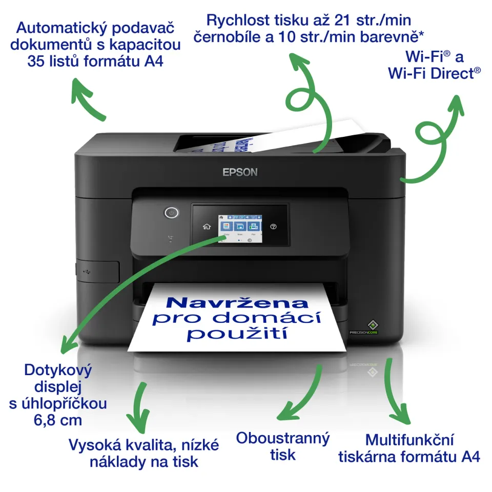 EPSON WorkForce Pro WF-3820DWF - A4/21-11ppm/4ink/WiFi/LAN/FAX/LCD/duplex/ADF/