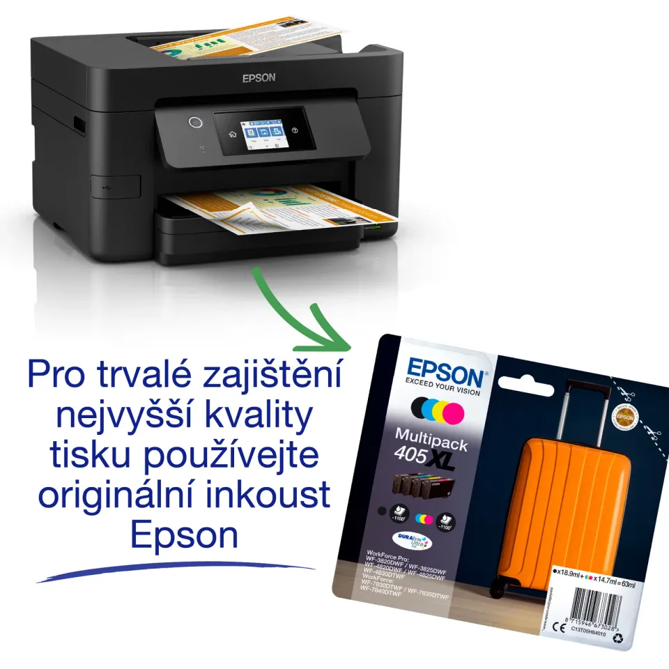 EPSON WorkForce Pro WF-3820DWF - A4/21-11ppm/4ink/WiFi/LAN/FAX/LCD/duplex/ADF/