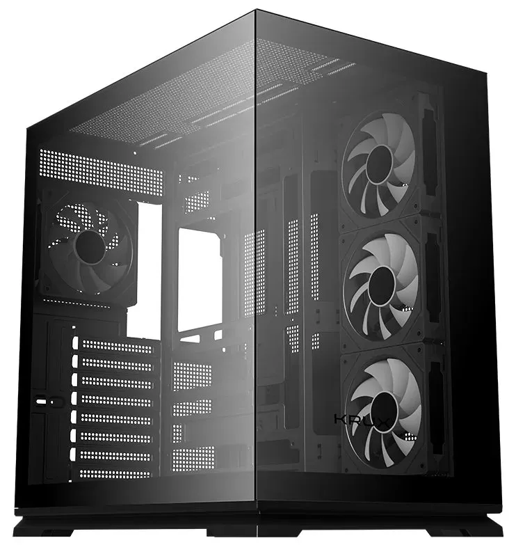 Krux skříň Atron / ATX / 4x120 mm PWM ARGB fan / USB 2.0 / USB 3.0 / USB-C / panoramatická / černá