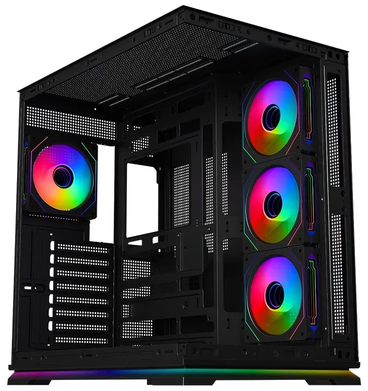 Krux skříň Atron / ATX / 4x120 mm PWM ARGB fan / USB 2.0 / USB 3.0 / USB-C / panoramatická / černá
