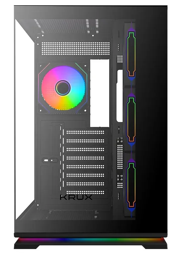 Krux skříň Atron / ATX / 4x120 mm PWM ARGB fan / USB 2.0 / USB 3.0 / USB-C / panoramatická / černá