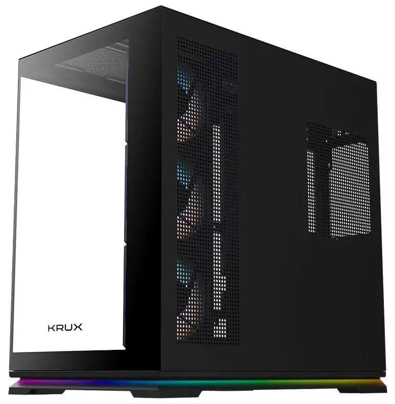 Krux skříň Atron / ATX / 4x120 mm PWM ARGB fan / USB 2.0 / USB 3.0 / USB-C / panoramatická / černá