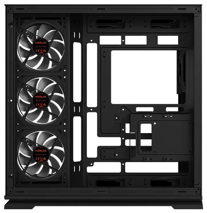 Krux skříň Atron / ATX / 4x120 mm PWM ARGB fan / USB 2.0 / USB 3.0 / USB-C / panoramatická / černá