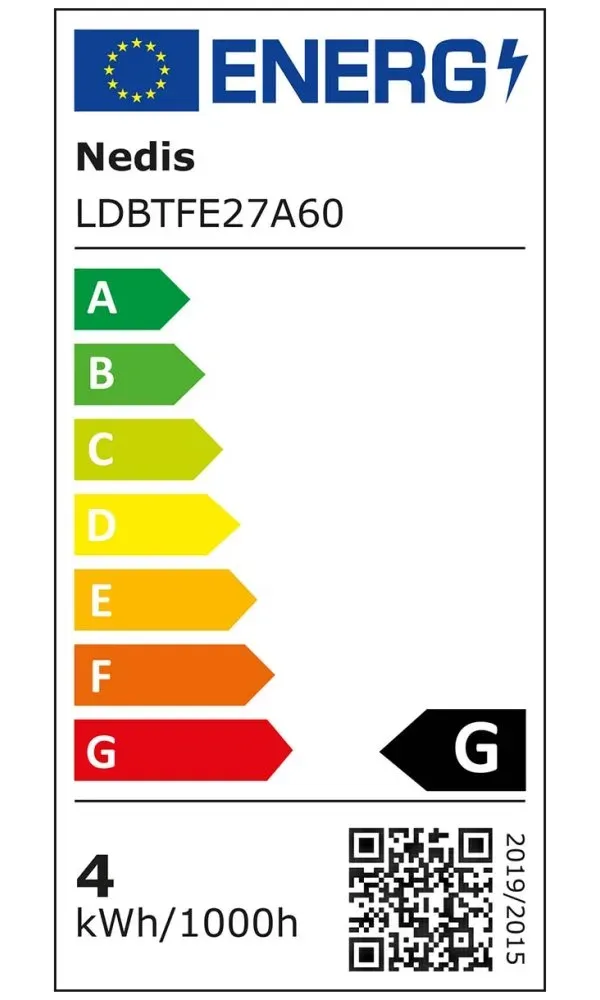 NEDIS LED žárovka E27/ A60/ 3,8 W/ 220 V/ 250 lm/ 2100 K/ stmívatelná/ extra teplá bílá/ retro styl