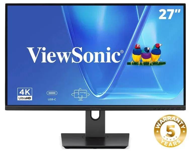 ViewSonic VG2719U-4K 27" UHD Frameless IPS Monitor with 2 HDMI, DP ,USB type C,USB, dual speakers, ergonomický stojan